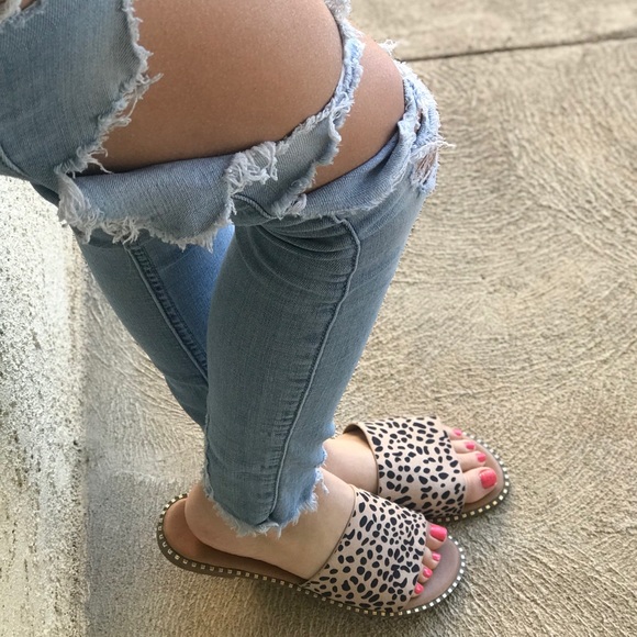 Shoes - CHEETAH SLIDES